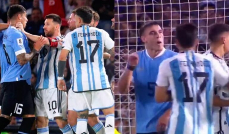 Ver Video El obsceno gesto de jugador uruguayo que indignó a Lionel Messi